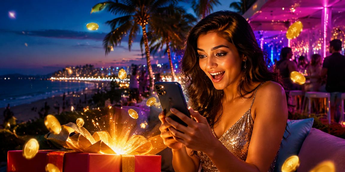 Mobile casino player enjoying beachside bonus play in Goa